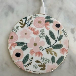 Rifle Paper Co Wildflowers Wireless Qi Charger for iOS and Android.